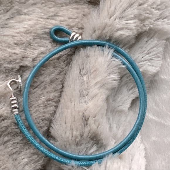 Genuine Pandora Turquoise Leather Double Wrap Bracelet - Picture 1 of 11